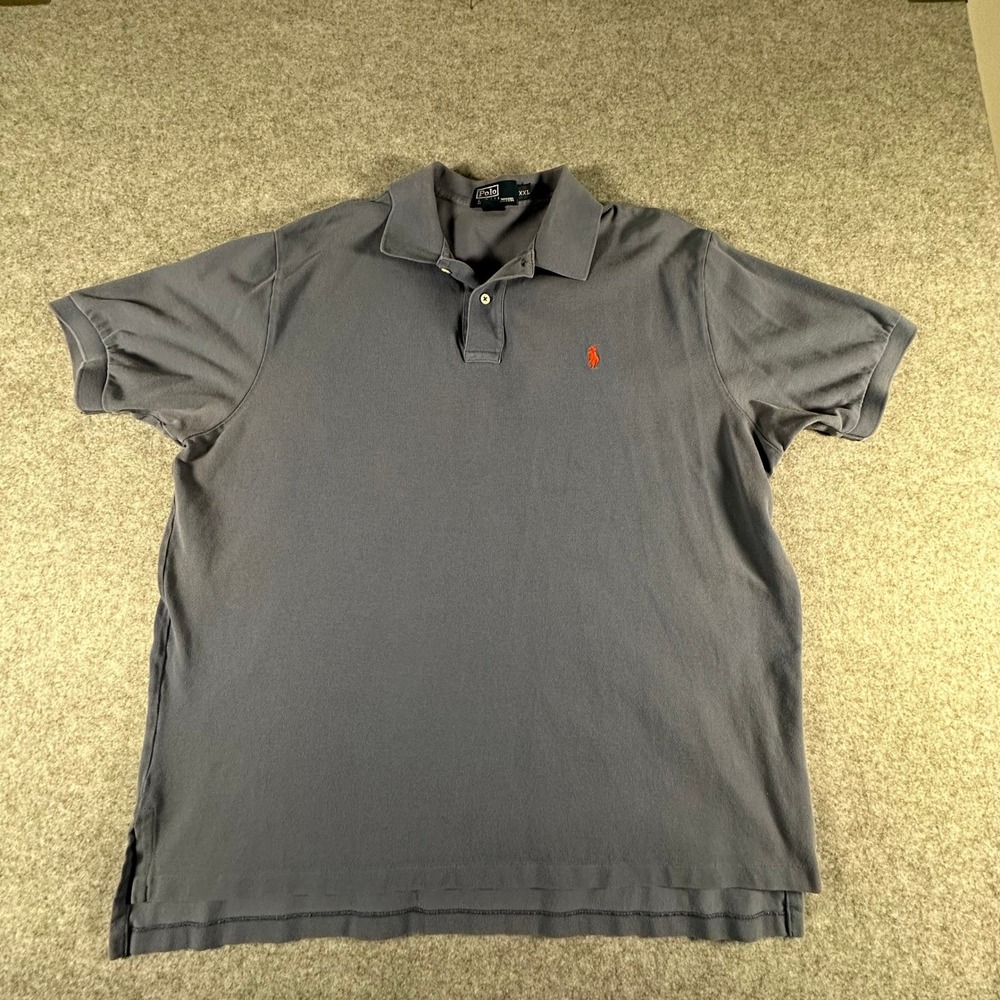 Polo Ralph Lauren Polo Shirt XXL Grey Mens Short Sleeve Pique Cotton